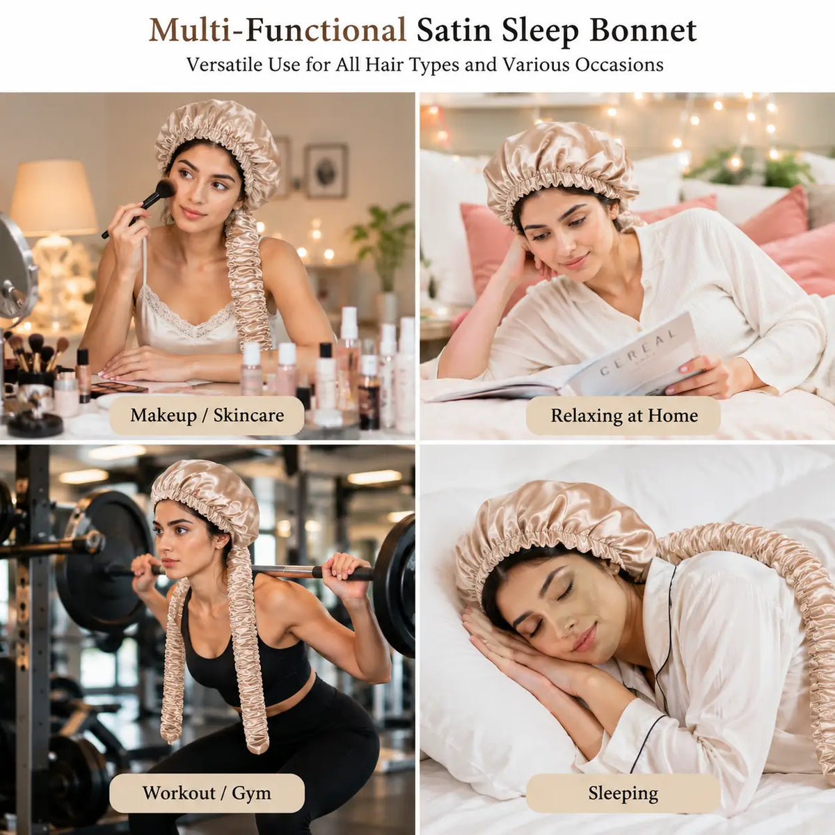 SatinFlow™ | Long-Hair Satin Bonnet